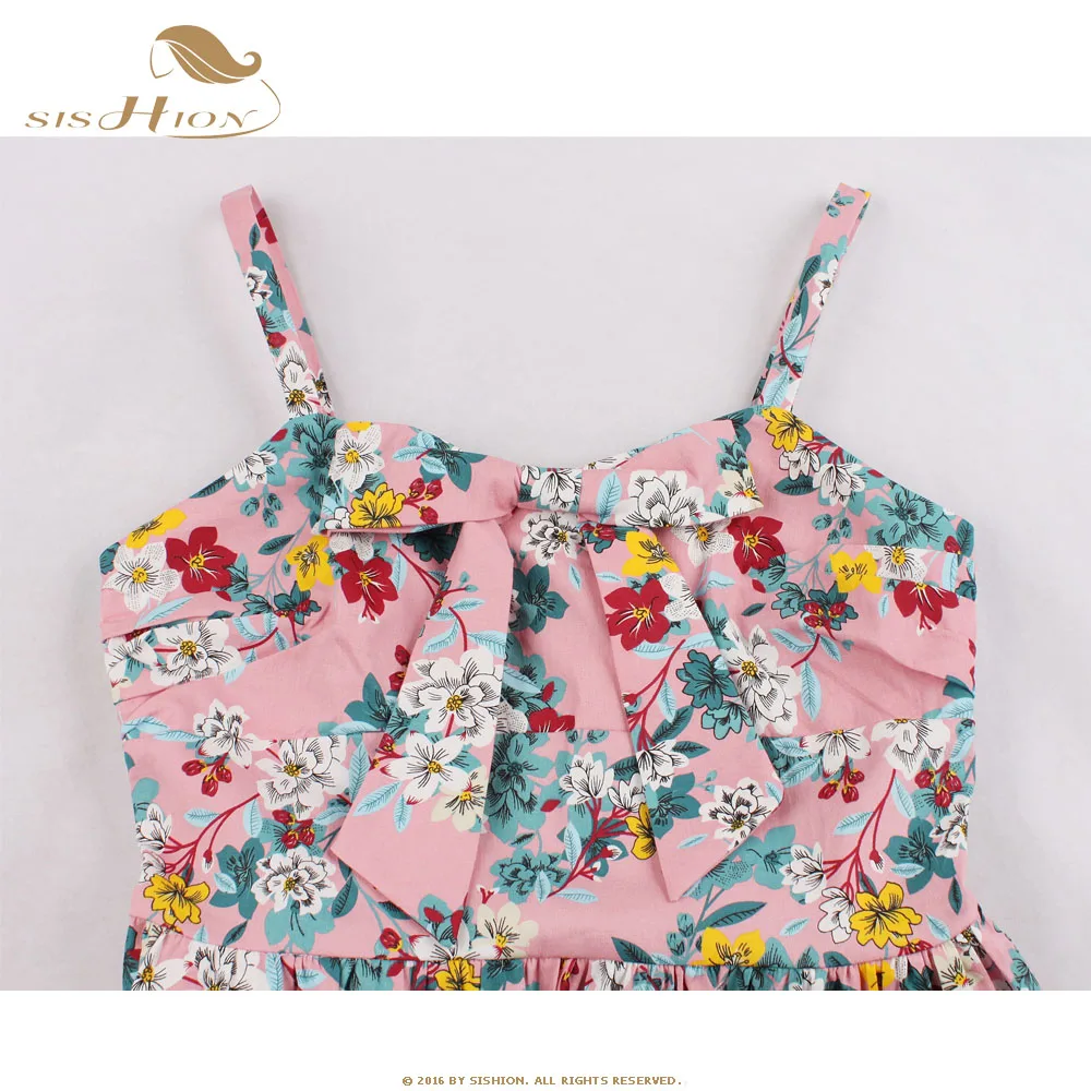 SISHION Floral Print Vintage Dress VD1067 Spaghetti Strap Women Ladies Bow Pink Swing Elegant Sexy Backless Summer Cotton Dress
SISHION Floral Print Vintage Dress VD1067 Spaghetti Strap Women Ladies Bow Pink Swing Elegant Sexy Backless Summer Cotton Dress
