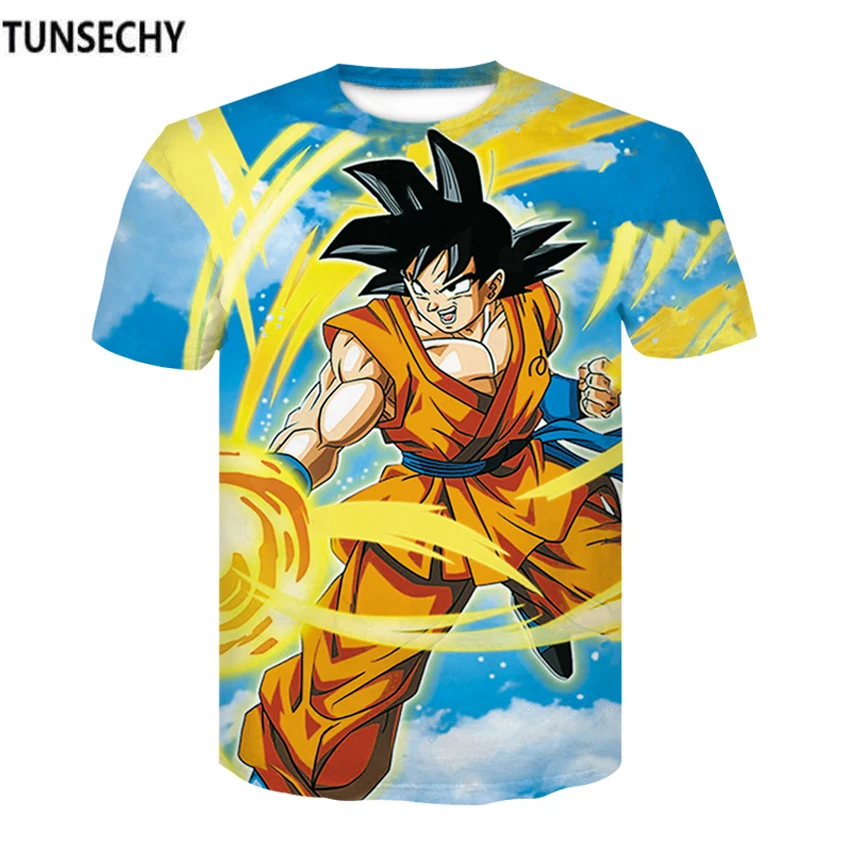 Футболки с короткими рукавами TUNSECHY Dragonball мужская одежда объемными рисунками