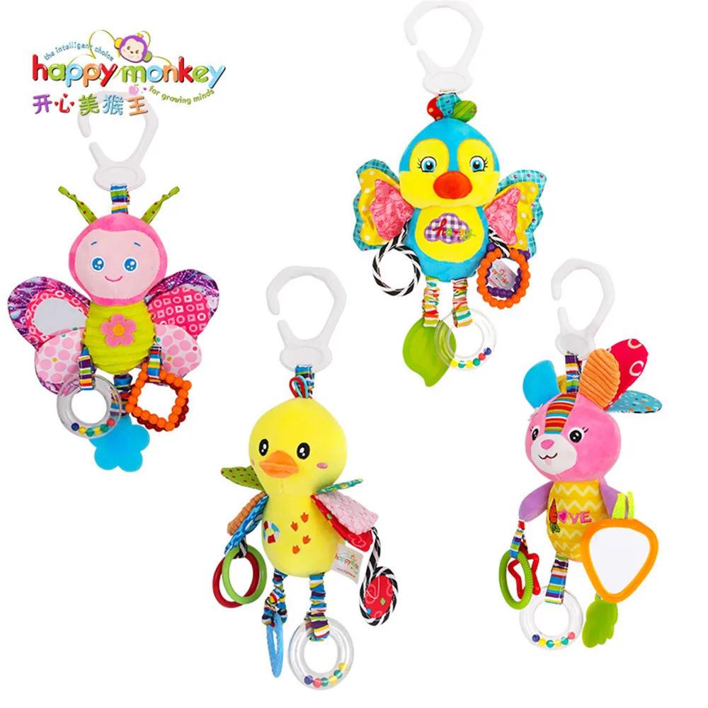 Happy Monkey baby bed bell Appease toys with BB plush toy for stroller hanging cartoon animal 4 styles
Happy Monkey baby bed bell Appease toys with BB plush toy for stroller hanging cartoon animal 4 styles