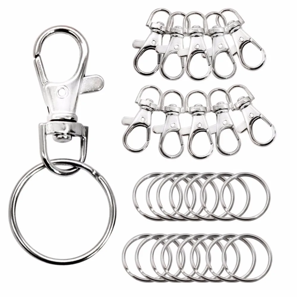 120pcs Metal Key Chain Rings Swivel Clasps Lanyard Snap Hook Lobster Claw Clasps for Jewelry Findings 50pcs clasps+70pcs rings
120pcs Metal Key Chain Rings Swivel Clasps Lanyard Snap Hook Lobster Claw Clasps for Jewelry Findings 50pcs clasps+70pcs rings