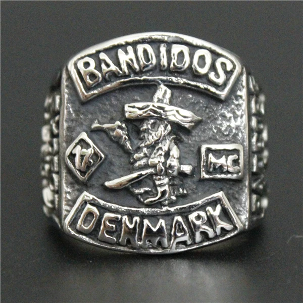 Прямая поставка MC Клубное кольцо с надписью Bandidos 316L ювелирные изделия из