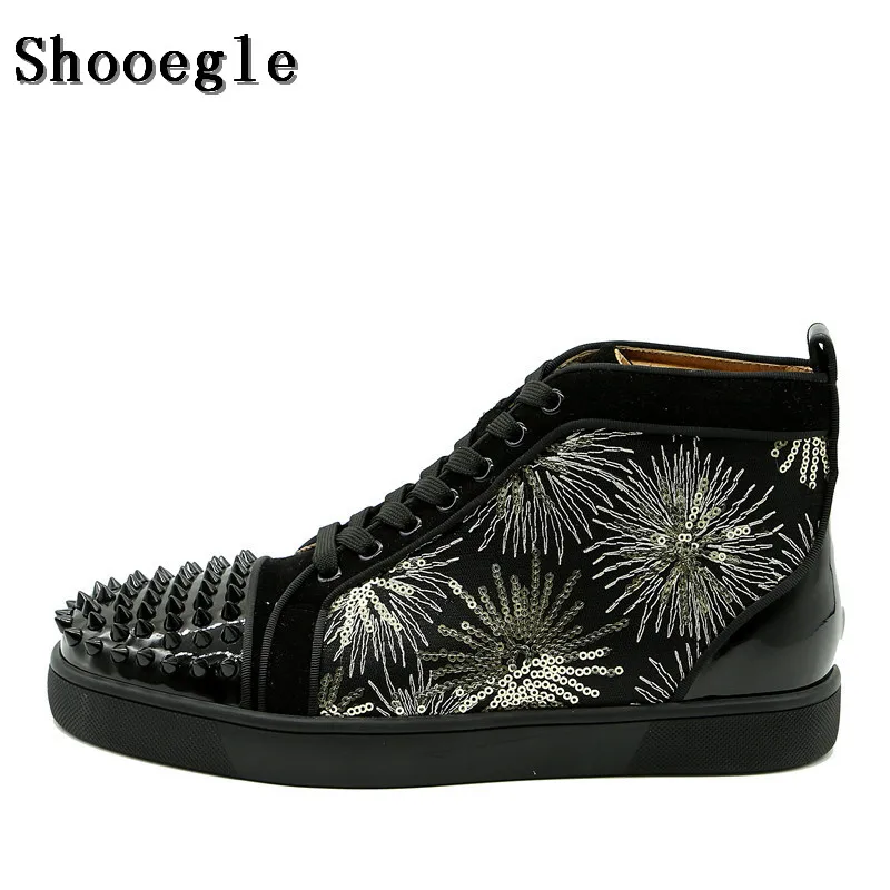 SHOOEGLE/черные мужские туфли с вышивкой и заклепками; Модные мужские кроссовки с заклепками; Эспадрильи; Повседневная обувь на плоской платформе
SHOOEGLE/черные мужские туфли с вышивкой и заклепками; Модные мужские кроссовки с заклепками; Эспадрильи; Повседневная обувь на плоской платформе
