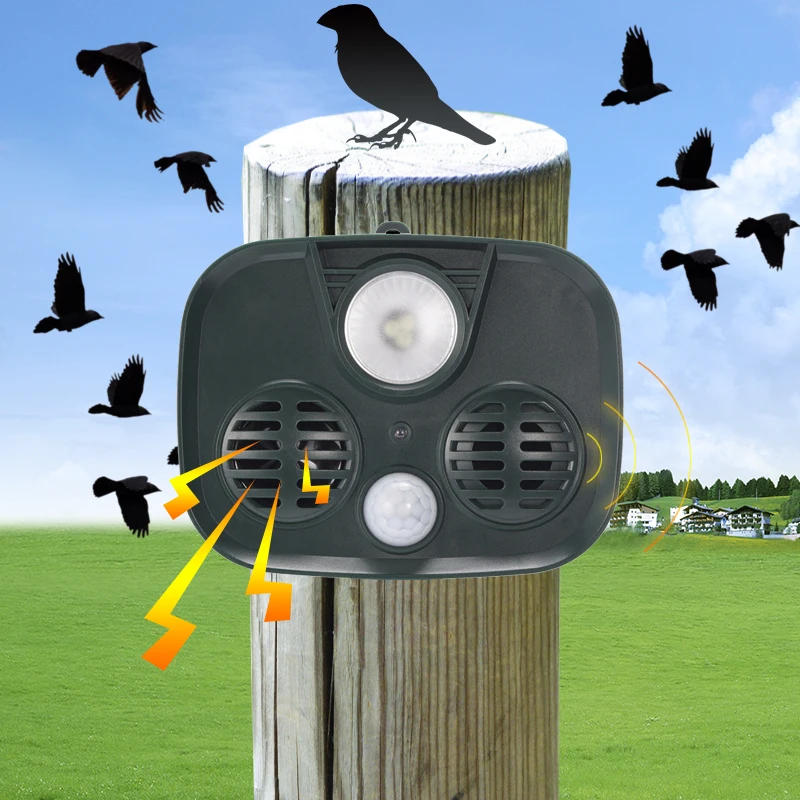 New Solar Ultrasonic bird repeller Private courtyard LED flash dog control fox rodent animal Pest control 120db alarm sound
New Solar Ultrasonic bird repeller Private courtyard LED flash dog control fox rodent animal Pest control 120db alarm sound