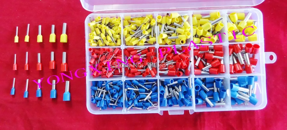 555PCS/lot insulated cord end terminal E7510/E1012/E2510/E4009/E6012 suit cable 0.75-6mm2
555PCS/lot insulated cord end terminal E7510/E1012/E2510/E4009/E6012 suit cable 0.75-6mm2