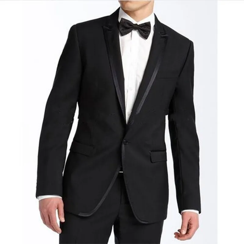 Black Wedding Groom Tuxedo Custom Made Men Suits Two Piece Peaked Lapel Wedding Suit Groomsmen Wear (Jacket+Pants)
Black Wedding Groom Tuxedo Custom Made Men Suits Two Piece Peaked Lapel Wedding Suit Groomsmen Wear (Jacket+Pants)