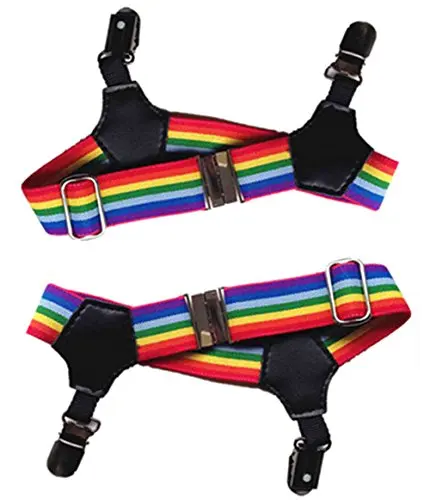2pcs Colofrul Rainbow Stripes Sexy Double Clip Thick Thin Fashion Women Men Sock Garter Suspender Costume Cosplay Accessories
2pcs Colofrul Rainbow Stripes Sexy Double Clip Thick Thin Fashion Women Men Sock Garter Suspender Costume Cosplay Accessories
