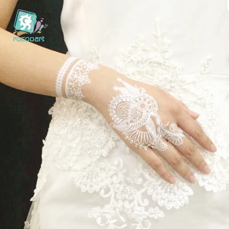 Rocooart Sexy white Lace glove Fake Flash Tattoo on Body hand and back for Women Waterproof Temporary Tattoo Sticker
Rocooart Sexy white Lace glove Fake Flash Tattoo on Body hand and back for Women Waterproof Temporary Tattoo Sticker