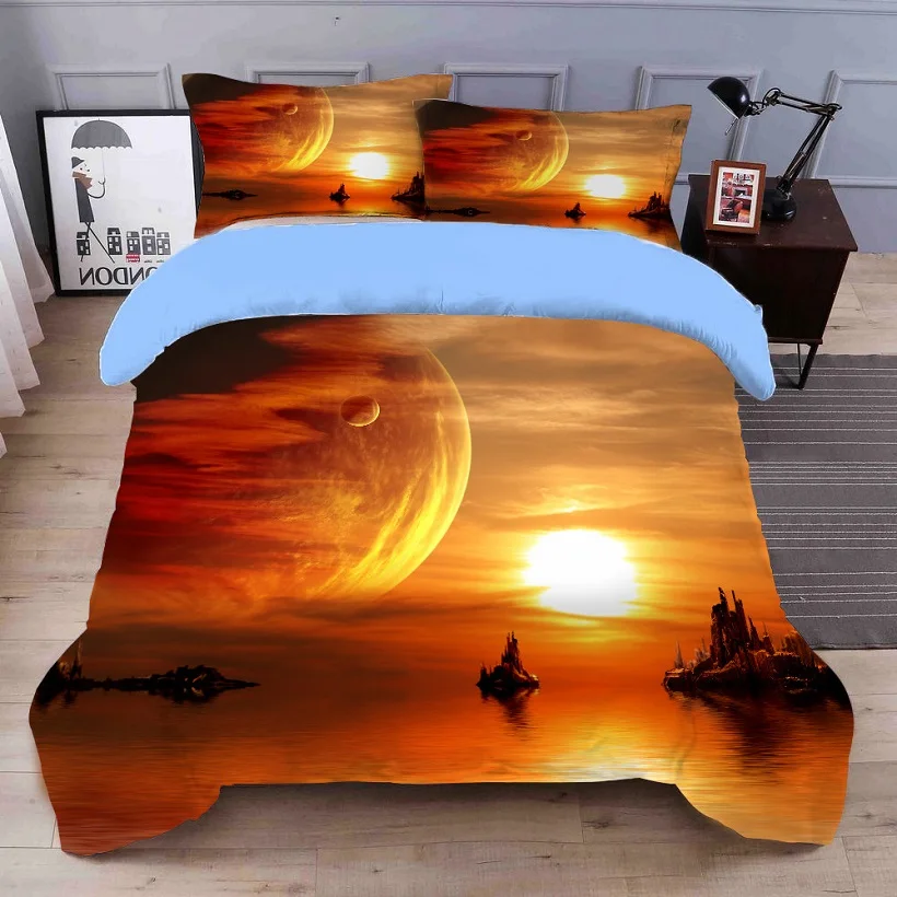 Sunrise moon outer space print California king duvet cover bedding set single twin full queen king size 4pieces Polyester Soft
Sunrise moon outer space print California king duvet cover bedding set single twin full queen king size 4pieces Polyester Soft