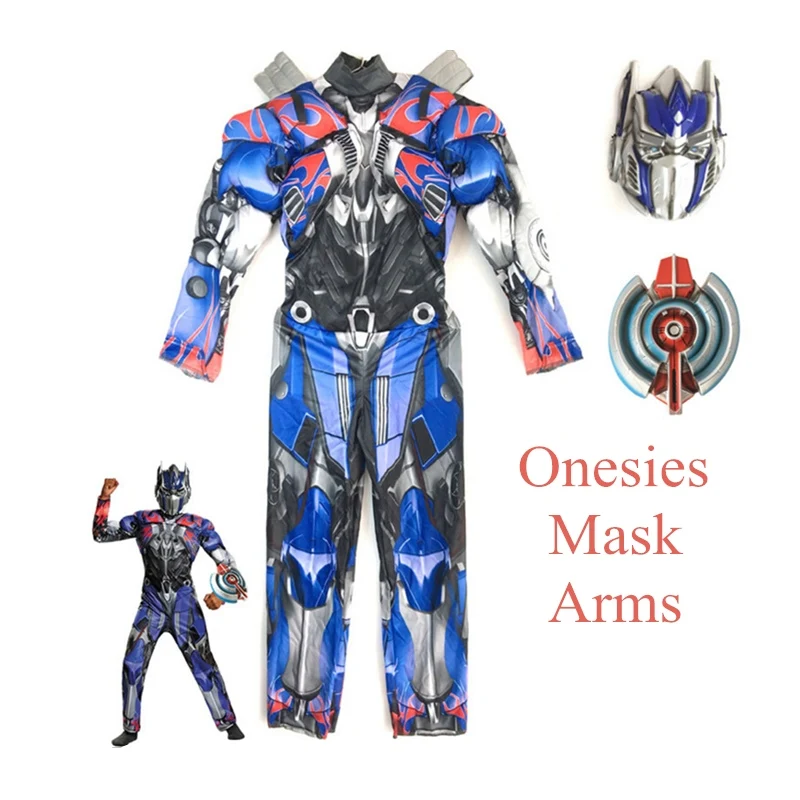 Комбинезон Optimus Prime Muscle + маска руки костюм для костюмированной вечеринки на