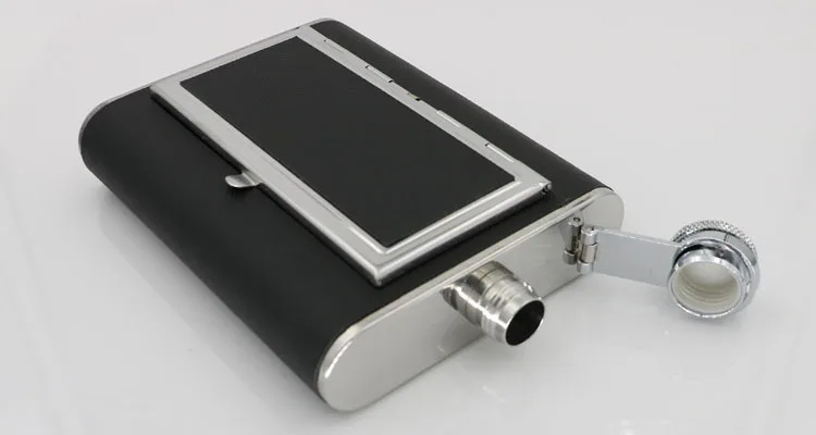 portable 6oz liquor alcohol whiskey flagon wine pot cigarette box Stainless Steel BLACK PU leather 6 OZ HIP FLASK cigarette case
portable 6oz liquor alcohol whiskey flagon wine pot cigarette box Stainless Steel BLACK PU leather 6 OZ HIP FLASK cigarette case