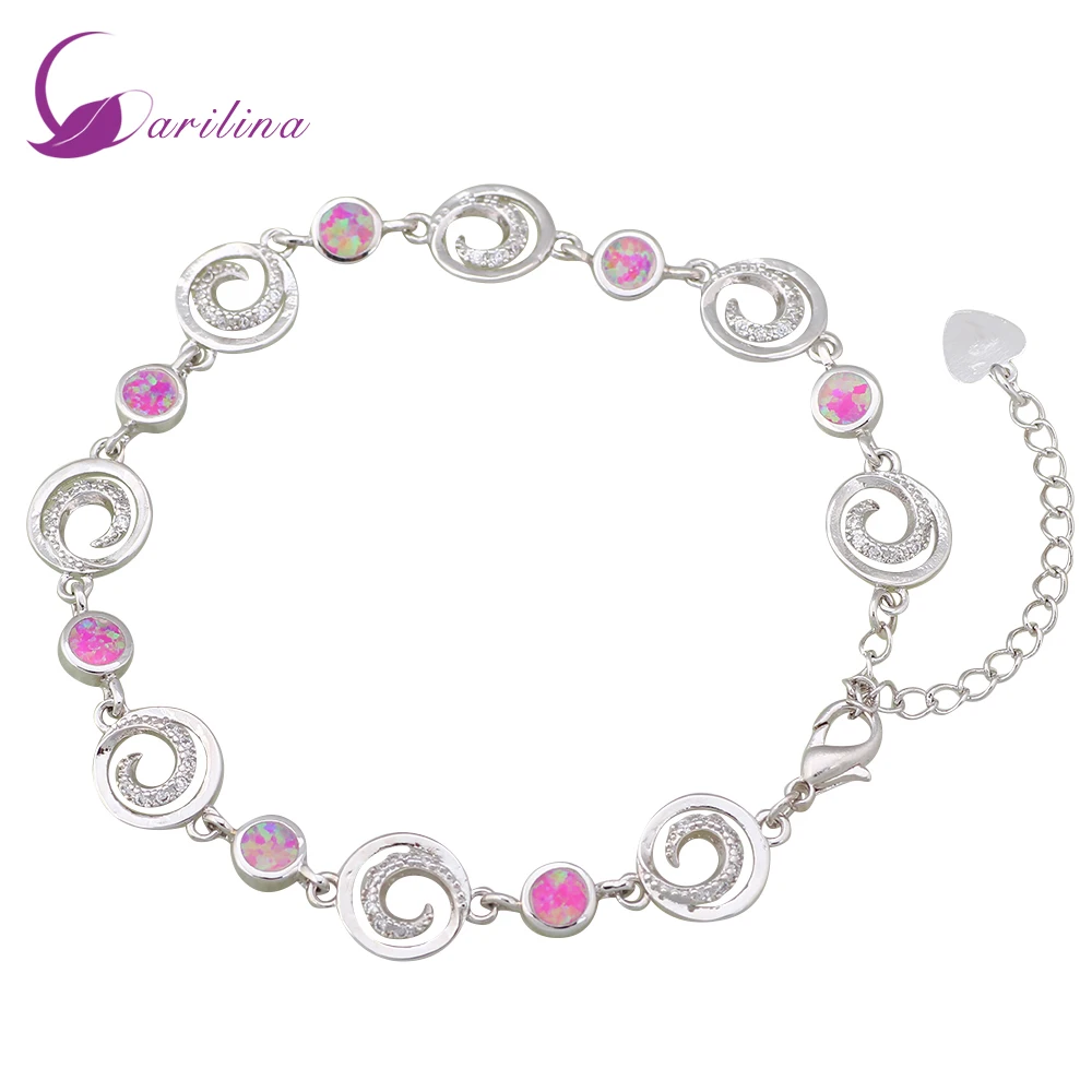 New Statement Jewelry Pink Fire Opal Silver Color White Cubic Zirconia Bracelets For Womens 180mm 7.08 Inch B175
New Statement Jewelry Pink Fire Opal Silver Color White Cubic Zirconia Bracelets For Womens 180mm 7.08 Inch B175