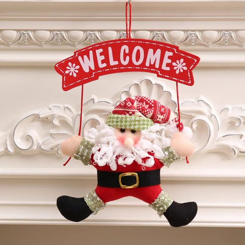 Hoomall Добро пожаловать Doorplate Санта Клаус Снеговик двери висит орнамент