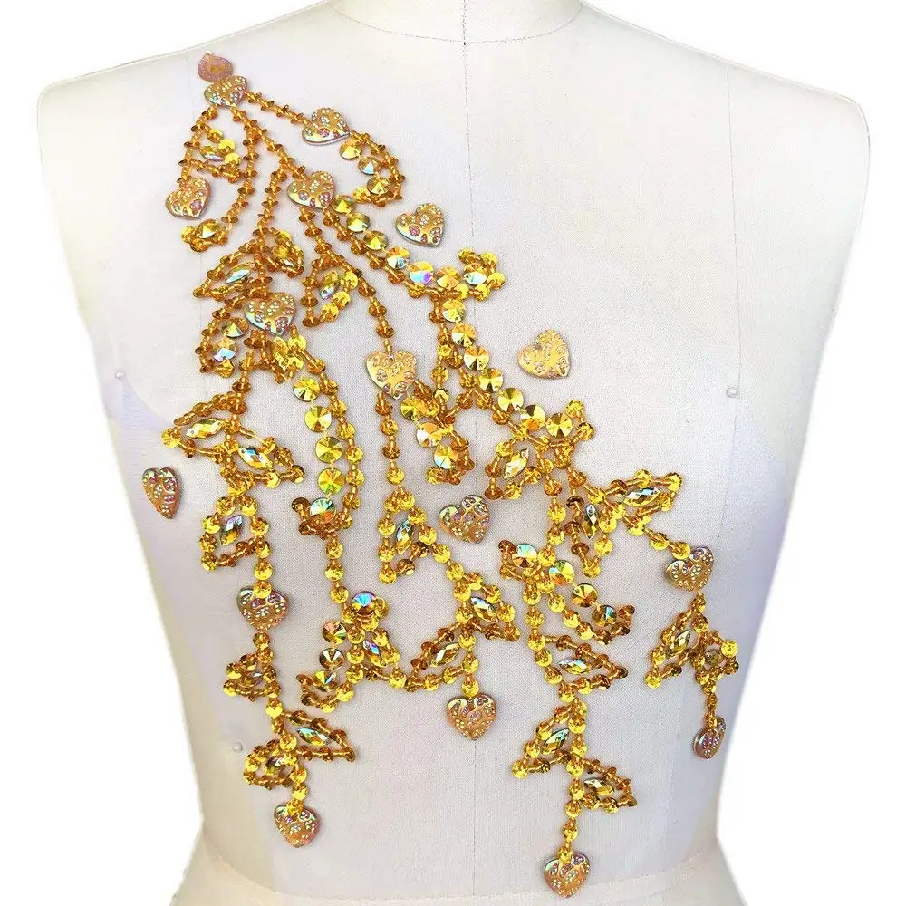 22x41cm Sew on Yellow AB Sequin Rhinestones Fine Crystal Appliques Designs Sewing for DIY Costume Dress
22x41cm Sew on Yellow AB Sequin Rhinestones Fine Crystal Appliques Designs Sewing for DIY Costume Dress
