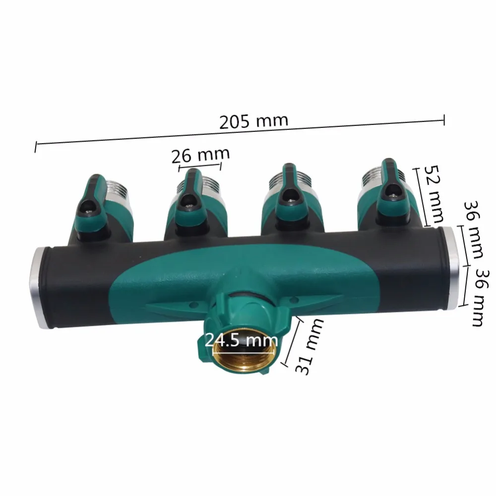 Разветвитель для шланга 4 канала 3/4 дюйма американский стандарт|Наборы полива| |