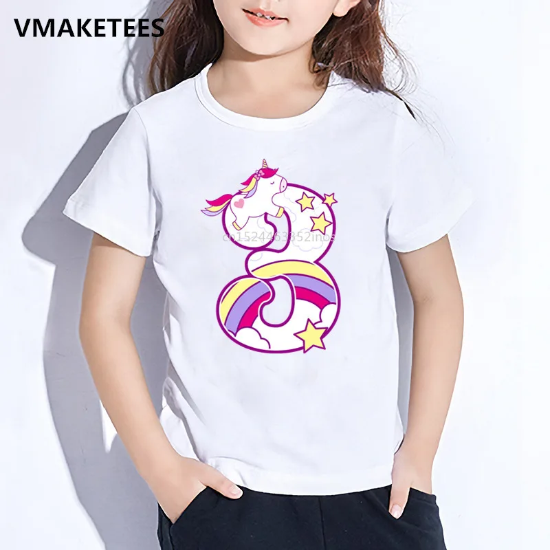 Kids Unicorn Cartoon Girls T shirt Children Happy Birthday Number 1-9 Print T-shirt Baby Birthday Present Funny Clothes,ooo5238
Kids Unicorn Cartoon Girls T shirt Children Happy Birthday Number 1-9 Print T-shirt Baby Birthday Present Funny Clothes,ooo5238