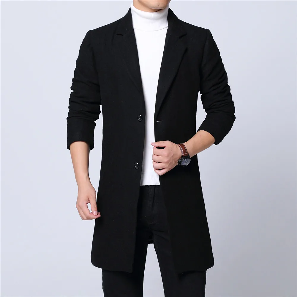 Mens winter long coat Melton woolen overcoats black thick trench drop shipping size M-6XL notch Smart casual brief full lining
Mens winter long coat Melton woolen overcoats black thick trench drop shipping size M-6XL notch Smart casual brief full lining