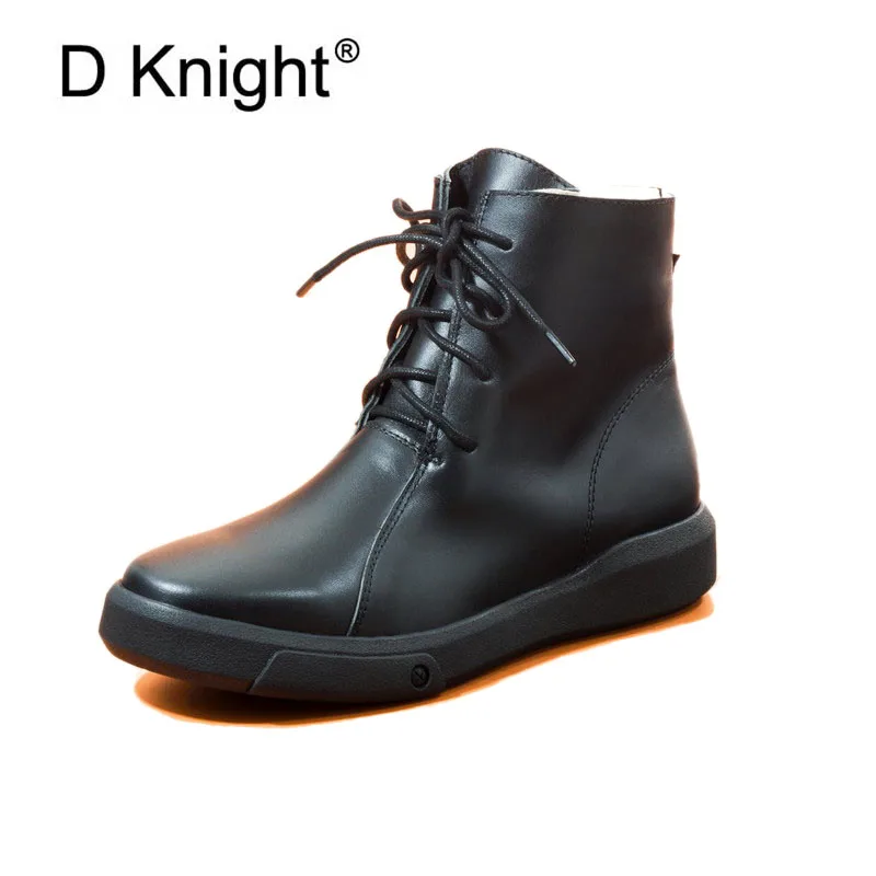 Fashion Round Toe Lace Up Genuine Leather Women Spring Autumn Ankle Boots Ladies Casual Flat Cow Leather Boots New Mother Shoes
Fashion Round Toe Lace Up Genuine Leather Women Spring Autumn Ankle Boots Ladies Casual Flat Cow Leather Boots New Mother Shoes