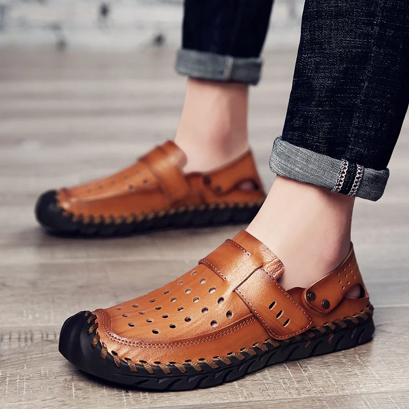 AKZ Men's sandals 2018 Summer Beach flip flops cow Split leather Breathable Soft Comfortable Light Male Flats shoes Leisure shoe
AKZ Men's sandals 2018 Summer Beach flip flops cow Split leather Breathable Soft Comfortable Light Male Flats shoes Leisure shoe