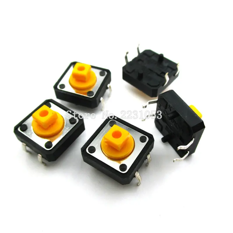 20PCS/LOT 12x12x7.3 mm Tactile Switches Yellow Square Push Button Tact Switch 12*12*7.3 mm Micro Switches
20PCS/LOT 12x12x7.3 mm Tactile Switches Yellow Square Push Button Tact Switch 12*12*7.3 mm Micro Switches