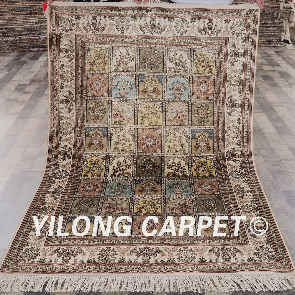 YILONG 4 'x 6 'isfahan ковер из шелка, всесезонный ручной работы, утонченный ковер с узелками (LH33B4x6)
YILONG 4 'x 6 'isfahan ковер из шелка, всесезонный ручной работы, утонченный ковер с узелками (LH33B4x6)