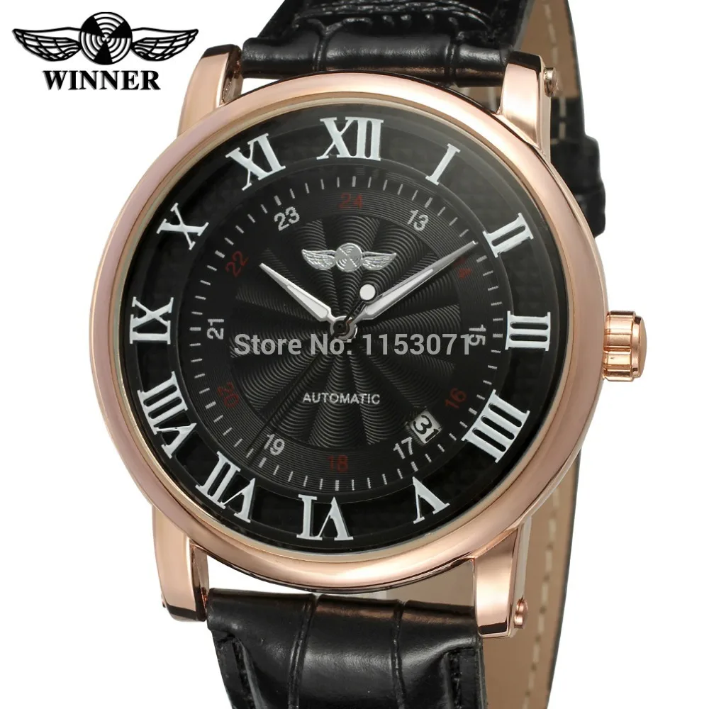 NEWEST! WINNER WRG8051M3R8 men automatic watch with rose gold color case black dial white roman numbers black leather strap
NEWEST! WINNER WRG8051M3R8 men automatic watch with rose gold color case black dial white roman numbers black leather strap