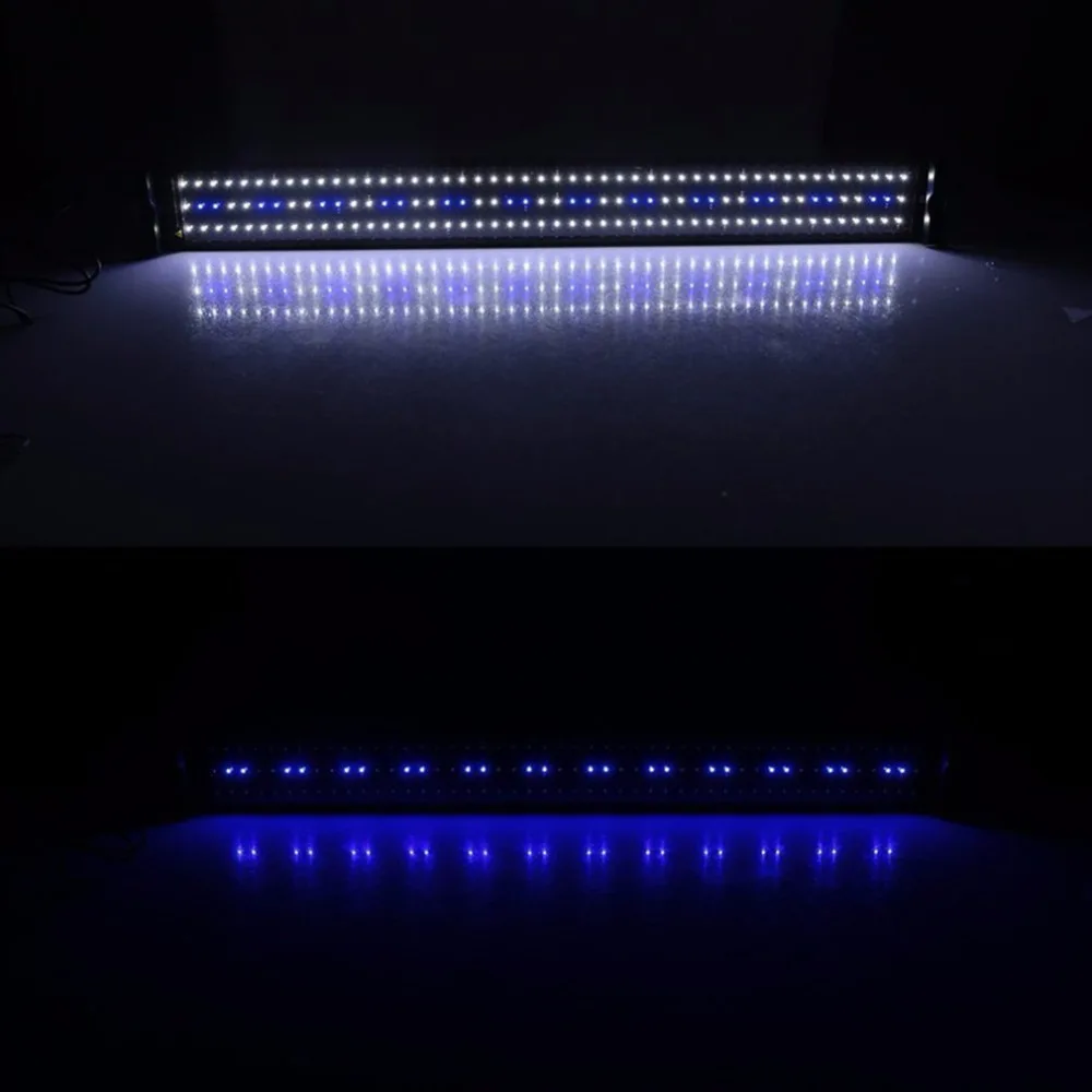 120 White and 24 Blue LEDs Fish Aquarium Light Super Bright Tank Lamp with Extendable Brackets Fits for | Освещение