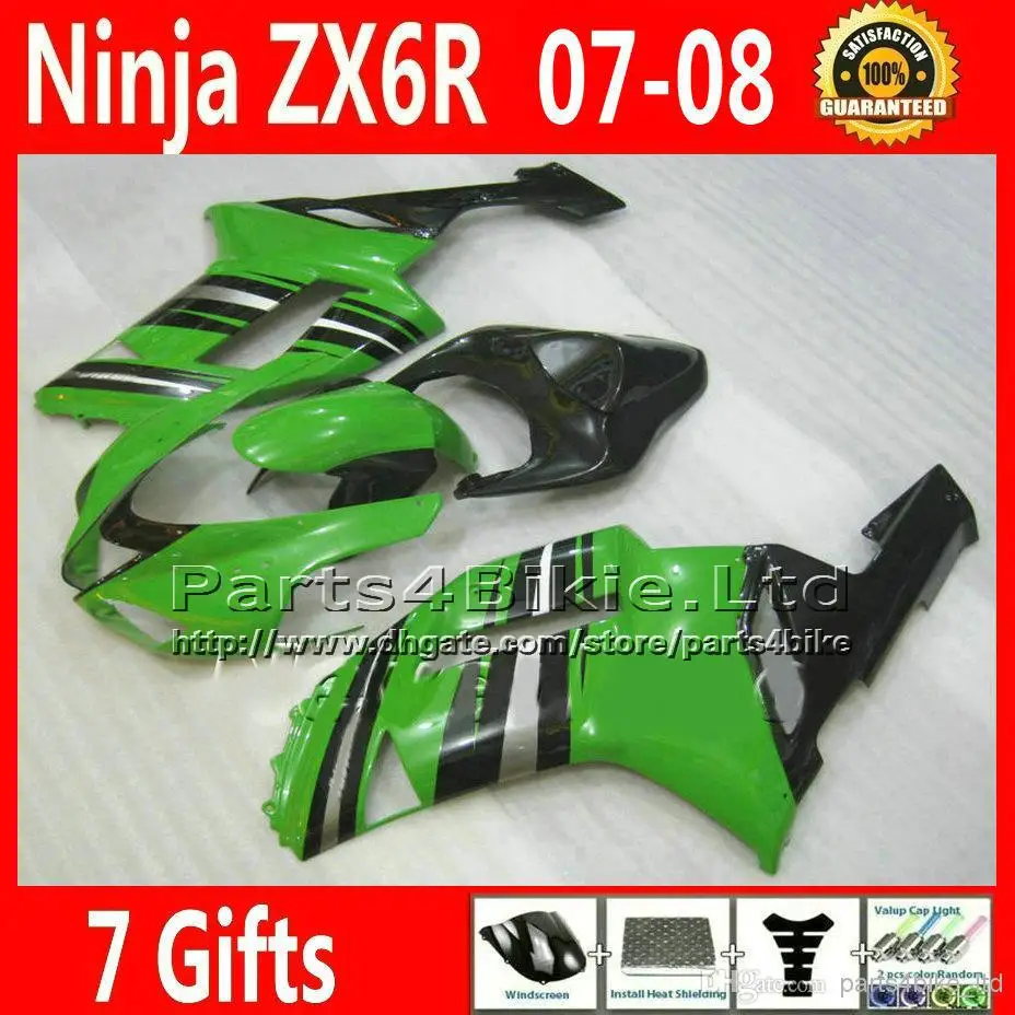 7 Gifts motorcycle fairings for Kawasaki ZX6R 636 ZX 6R green black ABS fairing body kits 07 08 2007 2008 DF16
7 Gifts motorcycle fairings for Kawasaki ZX6R 636 ZX 6R green black ABS fairing body kits 07 08 2007 2008 DF16
