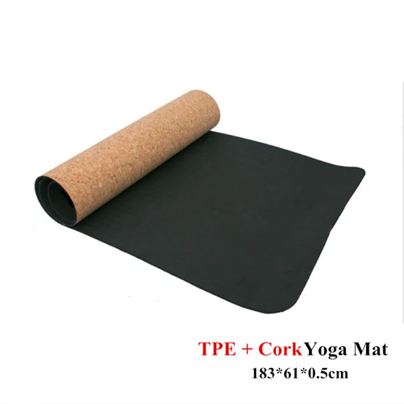 

5MM Non-slip TPE+Cork Brand Yoga Mats For Fitness Natural Pilates Gymnastics Mats Sport Mats Yoga Exercise Pads Massage Mats New