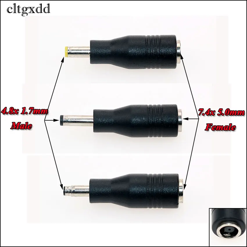 cltgxdd 1PCS Female 7.4*5.0mm 7.4mm x 5.0mm To 4.8*1.7mm 4.8mm x1.7mm Male DC Jack Connector Adapter Power Charger For HP
cltgxdd 1PCS Female 7.4*5.0mm 7.4mm x 5.0mm To 4.8*1.7mm 4.8mm x1.7mm Male DC Jack Connector Adapter Power Charger For HP