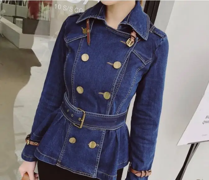 Cultiseed Women Jeans Jacket Coats Ladies Double Breasted Ruffles Jacket Top with Belt Female Spring Long Sleeve Slim Coat Tops
Cultiseed Women Jeans Jacket Coats Ladies Double Breasted Ruffles Jacket Top with Belt Female Spring Long Sleeve Slim Coat Tops