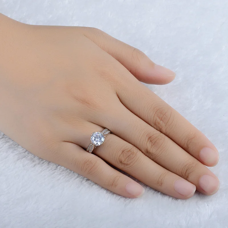 Yanleyu Shiny 925 Sterling Silver Finger Rings Anel 2 Carat CZ Diamant Wedding Rings for Women Engagement Jewelry Gift PR088
Yanleyu Shiny 925 Sterling Silver Finger Rings Anel 2 Carat CZ Diamant Wedding Rings for Women Engagement Jewelry Gift PR088