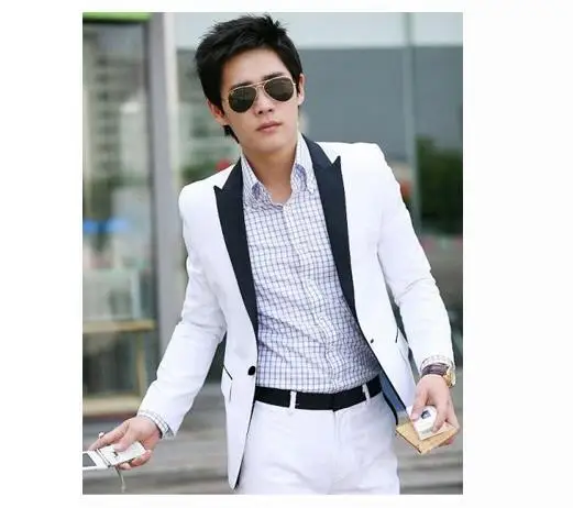 Мужской костюм деловой мужской модный Блейзер Куртка размера плюс M 3XL Slim Fit