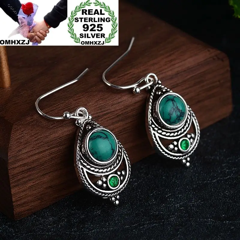 OMHXZJ Wholesale European Fashion Woman Girl Party Wedding Gift Geometric Turquoise S925 Sterling Silver Drop Earrings EA420
OMHXZJ Wholesale European Fashion Woman Girl Party Wedding Gift Geometric Turquoise S925 Sterling Silver Drop Earrings EA420