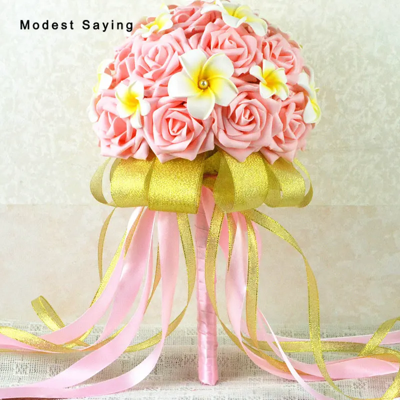 Gold and Pink Artificial flowers Pearls Wedding Bouquets 2017 Plastic Roses Romantic Wedding Brooch Bouquets Wedding Accessies
Gold and Pink Artificial flowers Pearls Wedding Bouquets 2017 Plastic Roses Romantic Wedding Brooch Bouquets Wedding Accessies