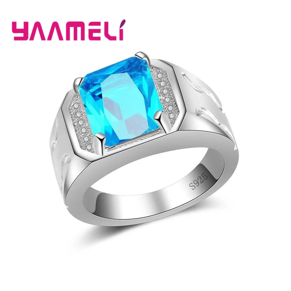 Silver 925 Jewelry Square Shape Finger Ring Punk Jewelry Blue Stone Rings Fashion Accessories Wholesale for Women/Men
Silver 925 Jewelry Square Shape Finger Ring Punk Jewelry Blue Stone Rings Fashion Accessories Wholesale for Women/Men