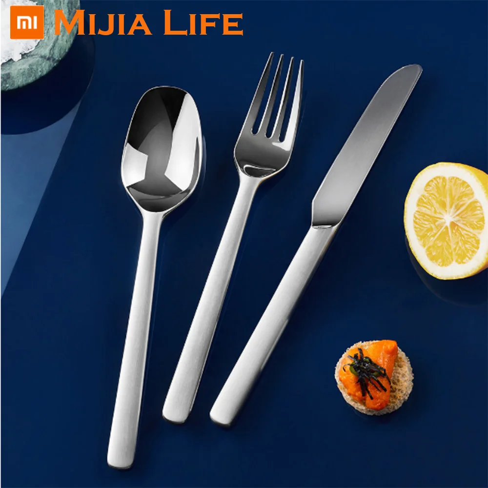 Xiaomi Mijia посуда из нержавеющей стали ножи для стейка Ложка Вилка обеда столовая