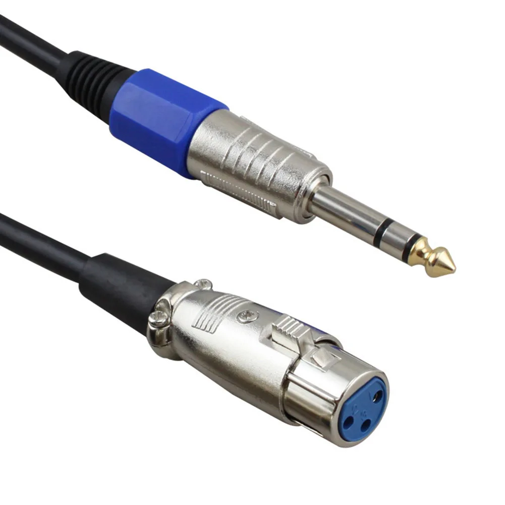 

New Hot 1/2/3/5/10m Microphone Wire Cord XLR Female To Jack 6.35/6.5mm Male Plug Audio Lead Microphones Cable