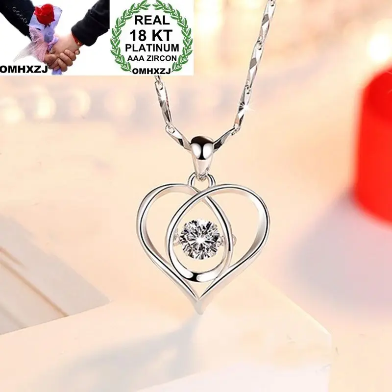OMHXZJ Wholesale European Fashion Woman Girl Party Wedding Gift Heart White AAA Zircon 18KT White Gold Pendant Necklace NA165
OMHXZJ Wholesale European Fashion Woman Girl Party Wedding Gift Heart White AAA Zircon 18KT White Gold Pendant Necklace NA165