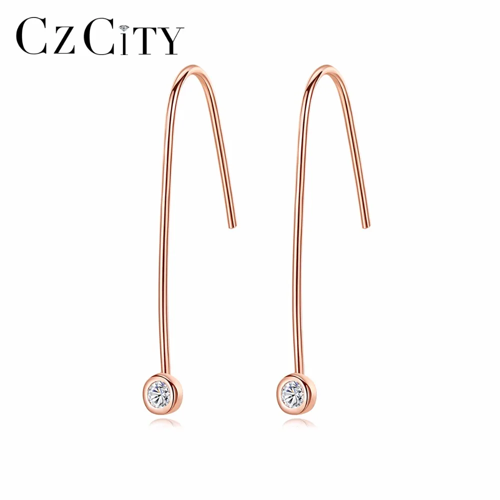 CZCITY Long Drop Earrings for Women Small Zircon Stone Inlaid Fashion Style Rose Gold 925 Sterling-silver Jewelry Accessories
CZCITY Long Drop Earrings for Women Small Zircon Stone Inlaid Fashion Style Rose Gold 925 Sterling-silver Jewelry Accessories