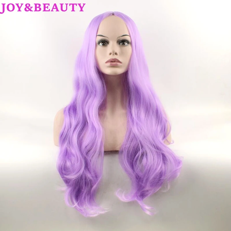 Парики из синтетических волос JOY & BEAUTY матовые и фиолетовые длинные волнистые
