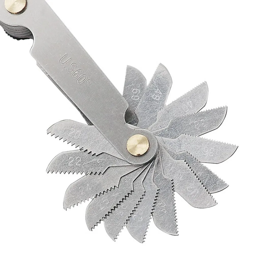 US60 Degree Thread Screw Pitch Gauge 30PCS Metric Plug Stainless Steel Gage Measuring the thread Tool HY32
US60 Degree Thread Screw Pitch Gauge 30PCS Metric Plug Stainless Steel Gage Measuring the thread Tool HY32