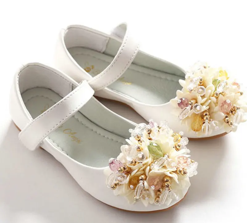 Cute Flower kids girls leather shoes Casual Shoes Children's Flats Kids girls dress dancing party student leather shoes