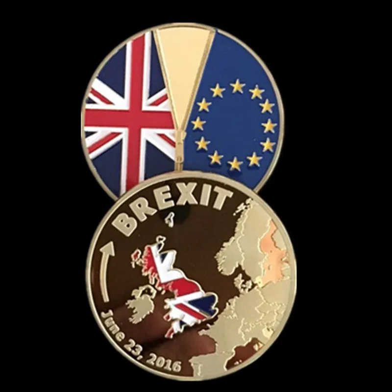 50 Pcs Non Magnetic The 2016 Brexit badge England exit the European 24K real gold plated Elizabeth 40 x 3 mm decoration coin
50 Pcs Non Magnetic The 2016 Brexit badge England exit the European 24K real gold plated Elizabeth 40 x 3 mm decoration coin