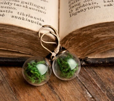 

Freeshipping 100pcs 16x4mm glass globe glass vial pendant glass bubble handmade moss dangle earrings ( finished product)