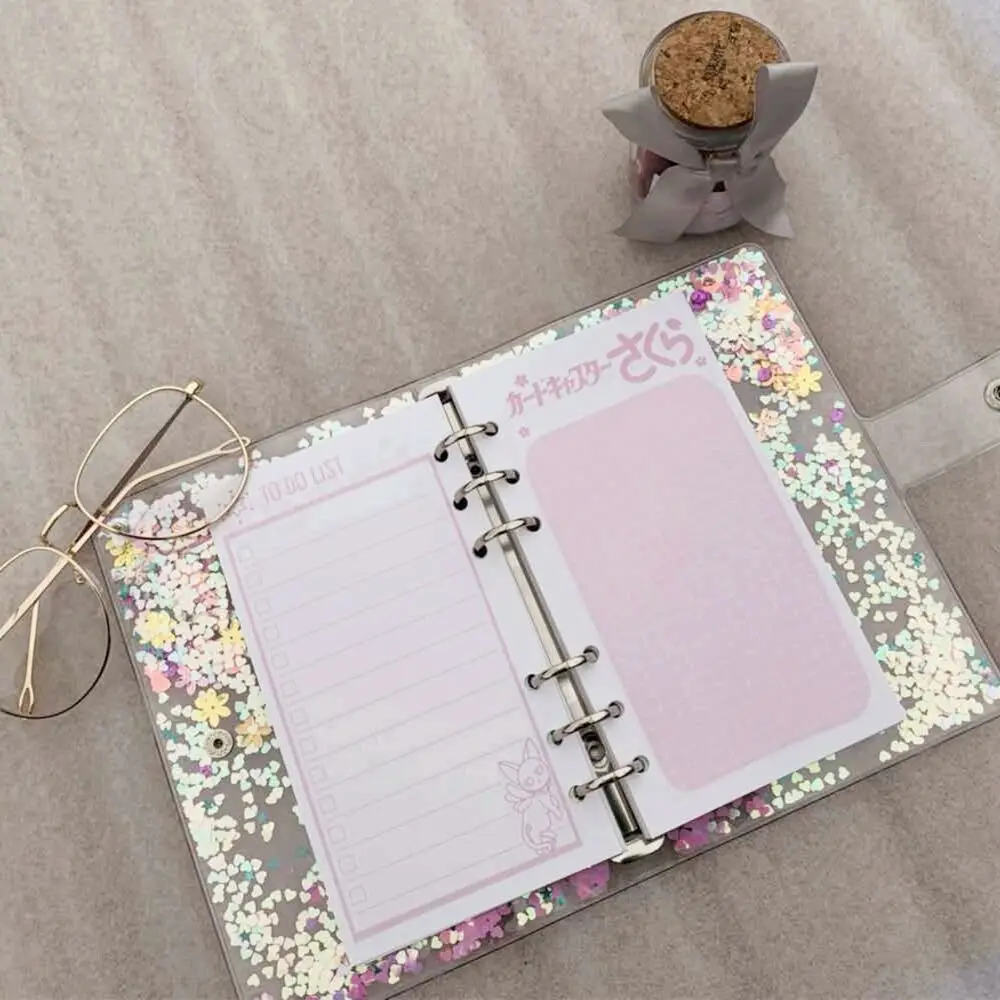 Creative quicksand loose-leaf PVC colorful binder spiral notebook stationery,cute Japanese sequare cover notebook for girls A5A6
Creative quicksand loose-leaf PVC colorful binder spiral notebook stationery,cute Japanese sequare cover notebook for girls A5A6