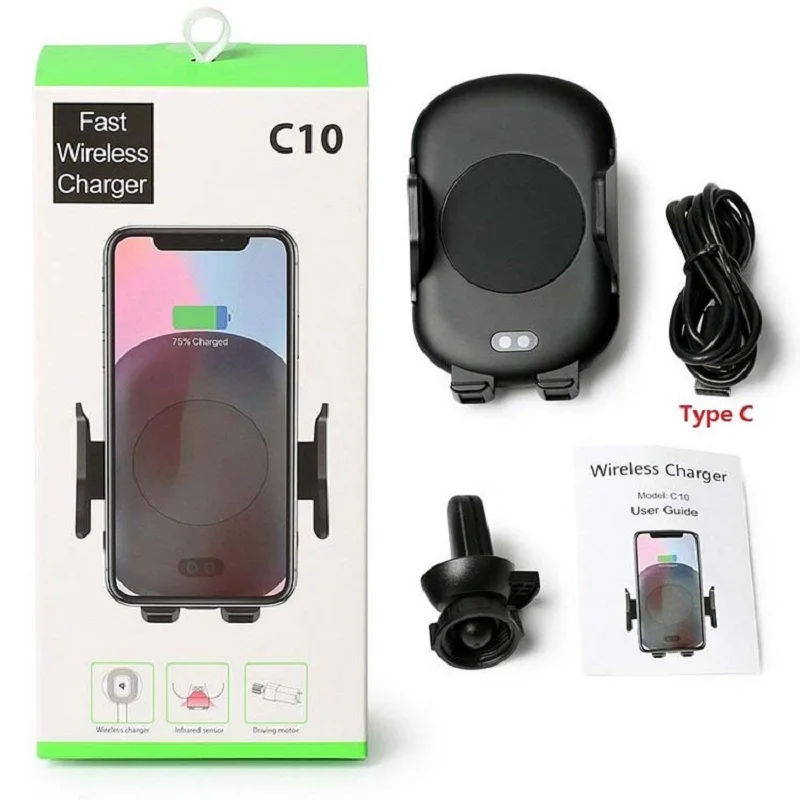 Air Vent Phone mount holder cradle fast wireless car charger for iPhone 8 Plus X XS XR Samsung S9 S8 | Мобильные телефоны и