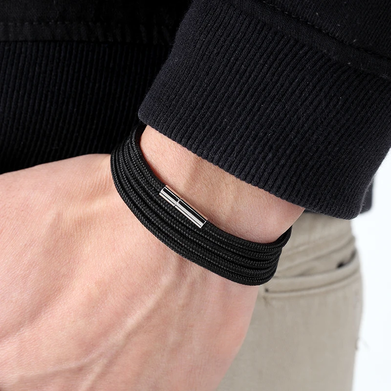 LIVVY 2018 Wholesale Black Bracelet Bohemian Rope Channel Jewelry Leather Bracelet Punk Casual Men's Jewelry
LIVVY 2018 Wholesale Black Bracelet Bohemian Rope Channel Jewelry Leather Bracelet Punk Casual Men's Jewelry