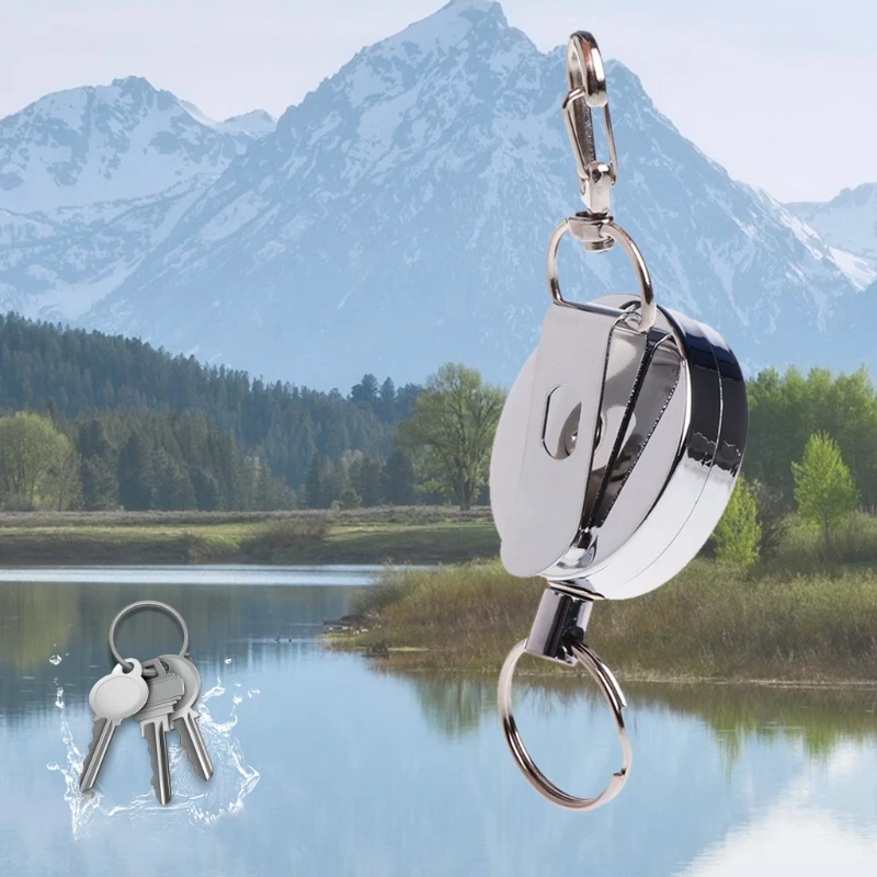 Fishing Zinger Retractor Key Ring Reel Holder Retractable Steel Cable Full Metal Fishing Accessories Clip Fishing Tackle Holders
Fishing Zinger Retractor Key Ring Reel Holder Retractable Steel Cable Full Metal Fishing Accessories Clip Fishing Tackle Holders