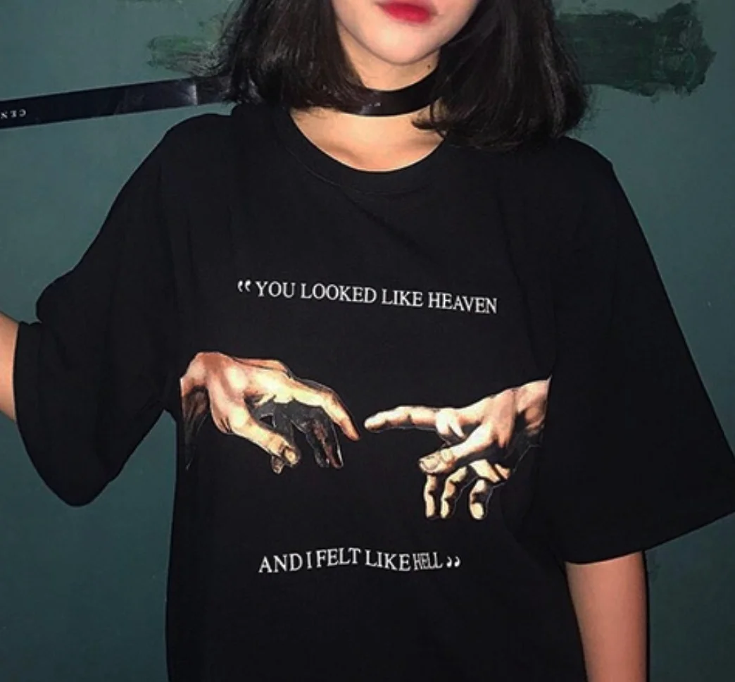 HAHAYULE-JBH2019 new 1 pcs Hell Graphic Tee Summer Fashion 100% Cotton Casual T-Shirt Tumblr Style Grunge Short Sleeves Hot Sale
HAHAYULE-JBH2019 new 1 pcs Hell Graphic Tee Summer Fashion 100% Cotton Casual T-Shirt Tumblr Style Grunge Short Sleeves Hot Sale