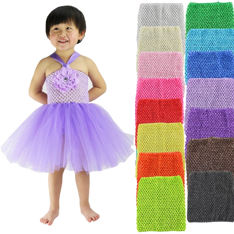 

Girl Elastic Chest Wrap Infant Waffle Crochet Headbands Baby Tutu Tube Tops S Size 15*15cm 6' 15color